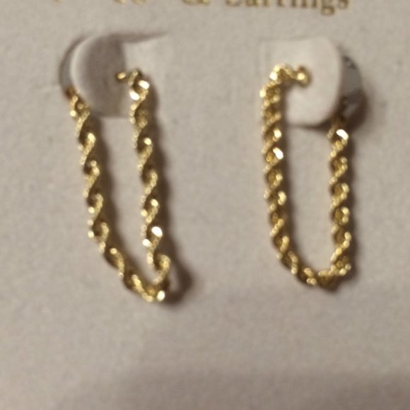 COPY - Beautiful 10KT, 1.7mm Gold Rope Chain Set (Chain, Earrings & Bracelet) - Picture 4 of 16